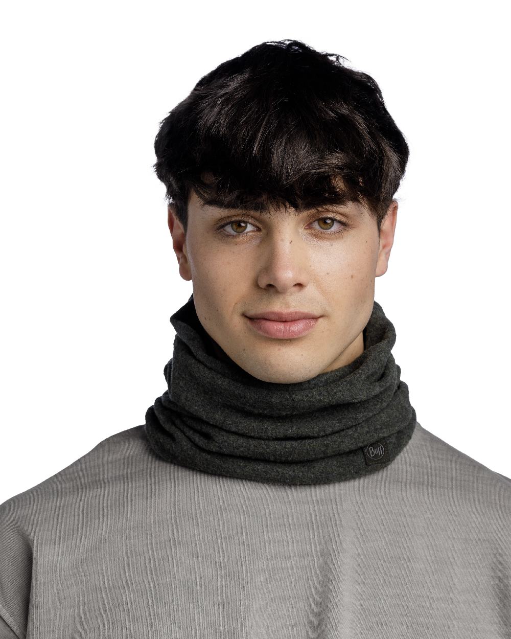 Cedar Coloured Buff Merino Fleece Neck Warmer on white background 
