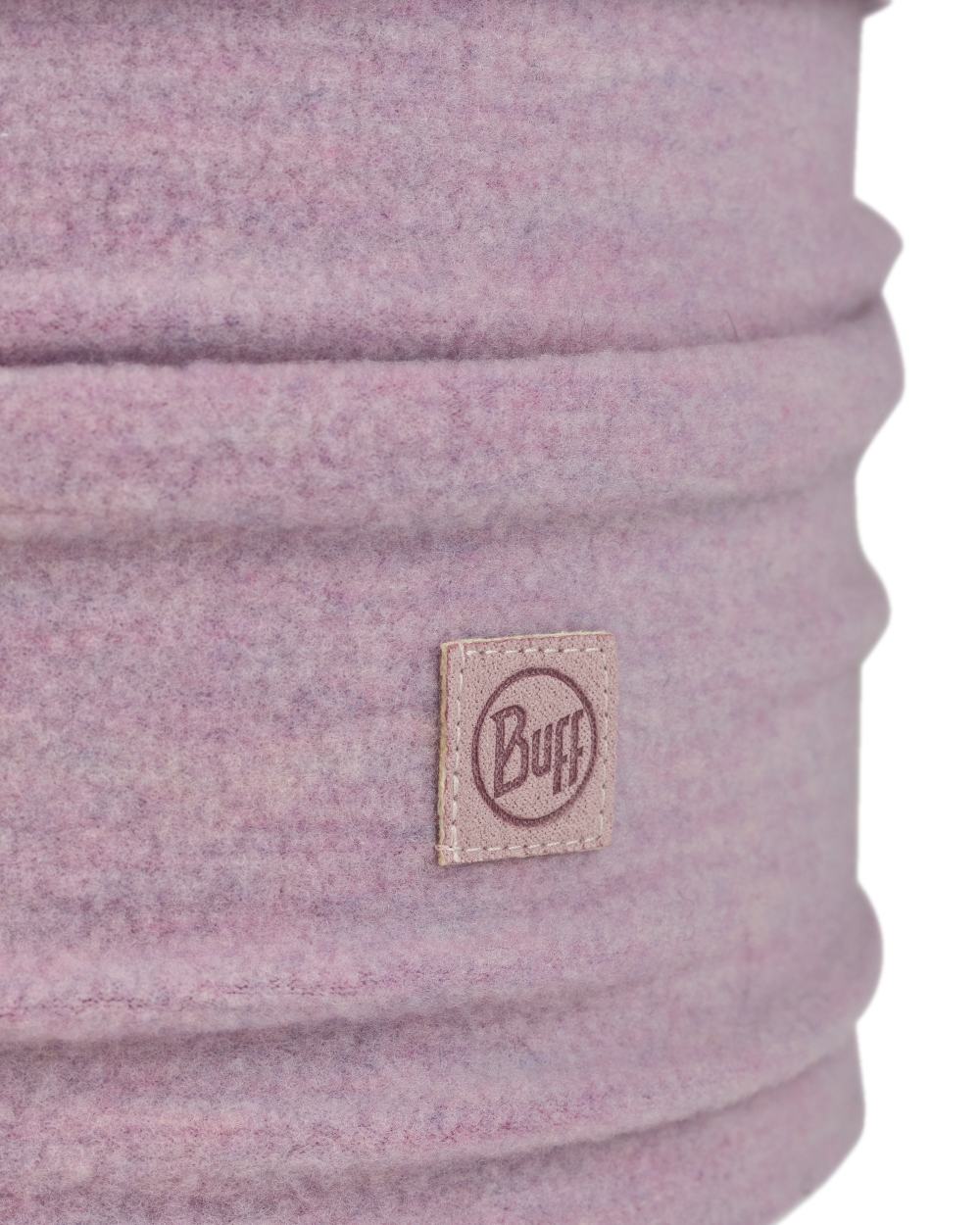 Lilac Sand Coloured Buff Merino Fleece Neck Warmer on white background 
