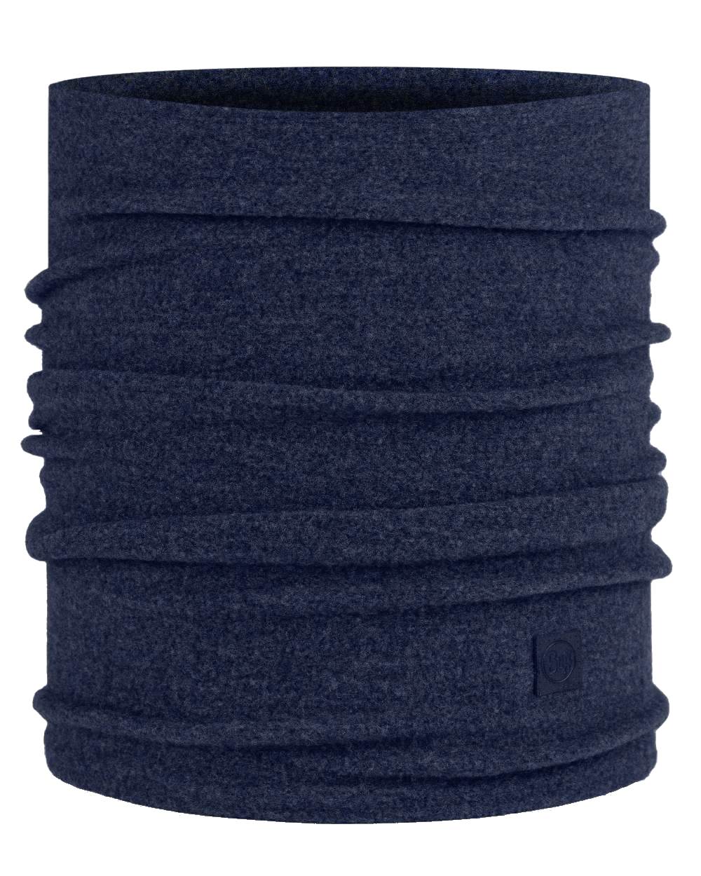 Navy Coloured Buff Merino Fleece Neck Warmer on white background 