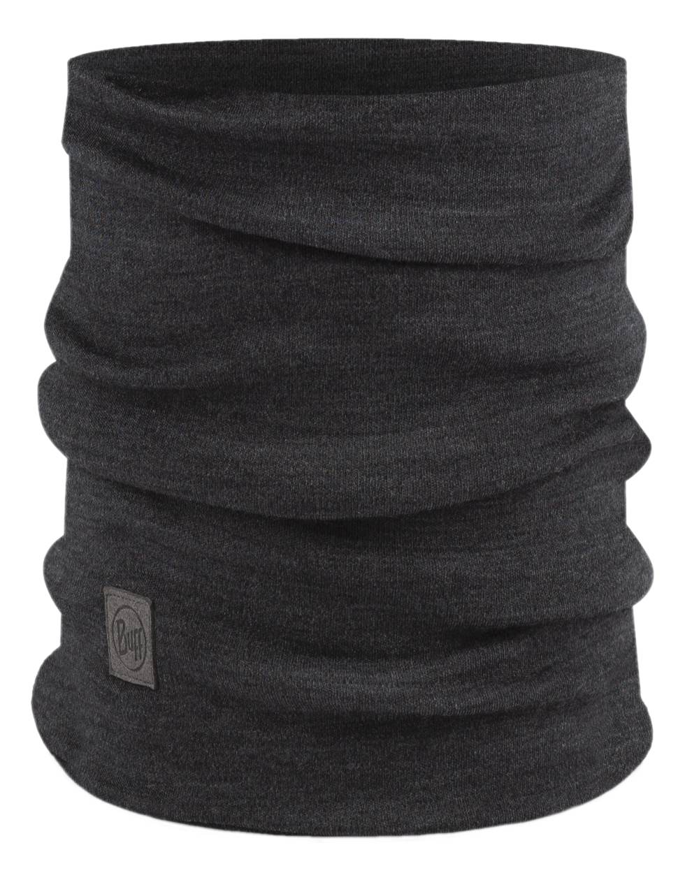 Grey Coloured Buff Merino Heavyweight Neck Warmer on white background 
