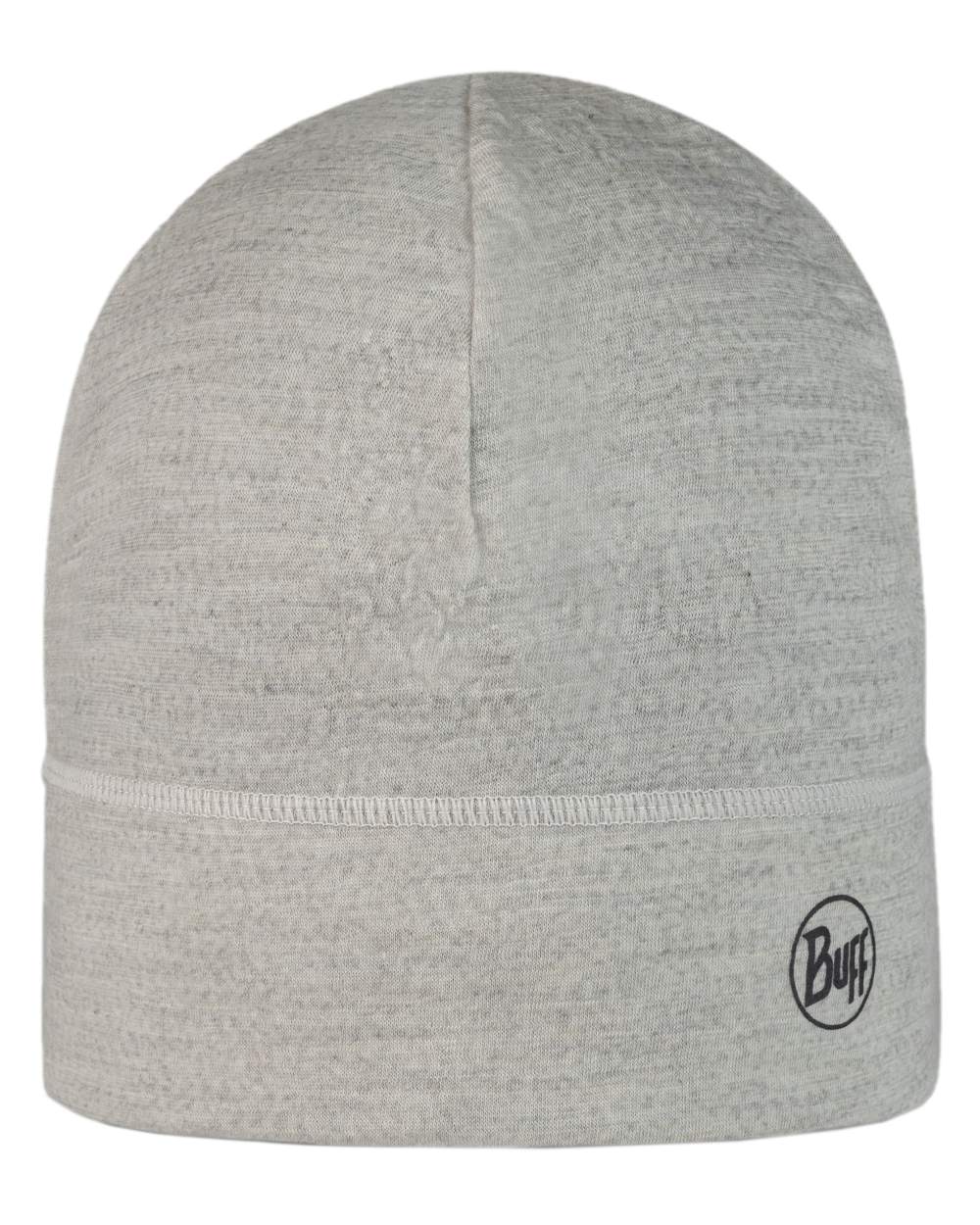 Cloud Coloured Buff Merino Lightweight Beanie on white background 