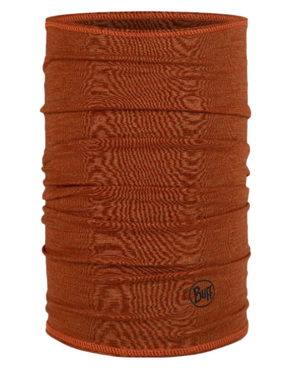 Cinnamon Coloured Buff Merino Lightweight Neck Warmer on white background 