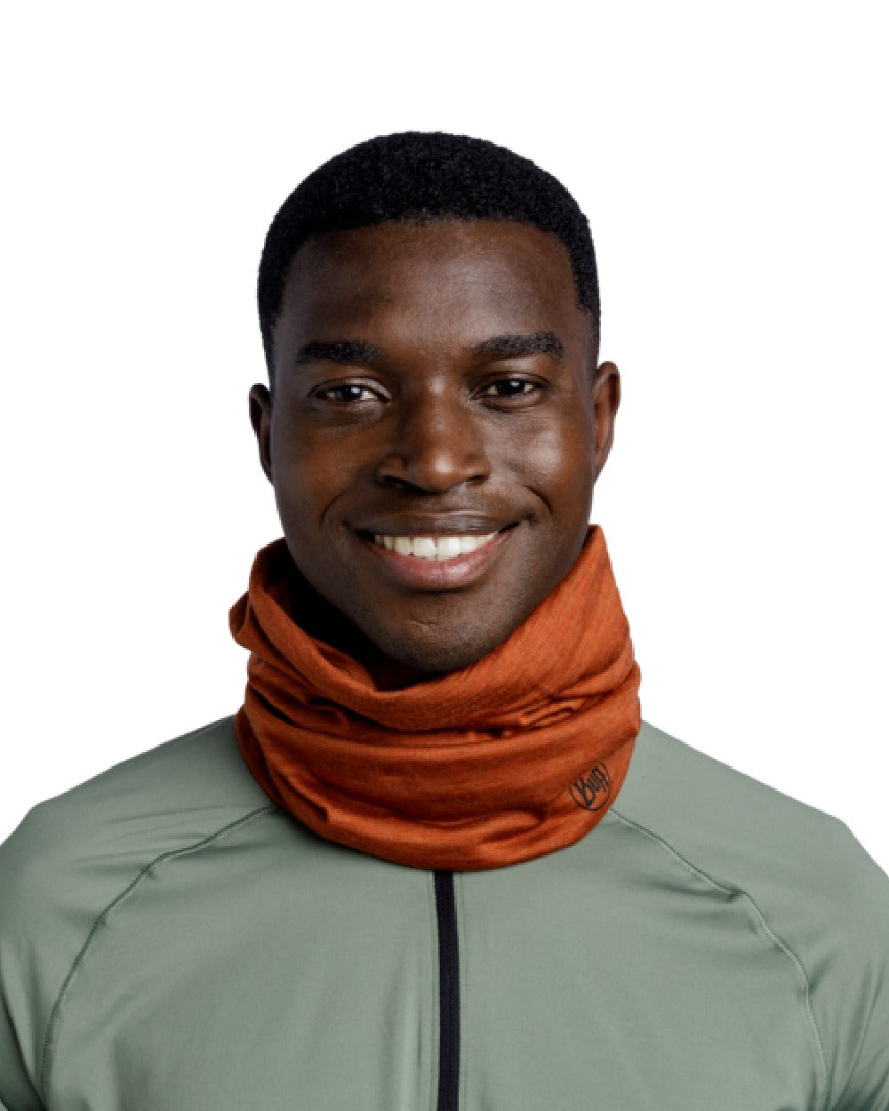 Cinnamon Coloured Buff Merino Lightweight Neck Warmer on white background 