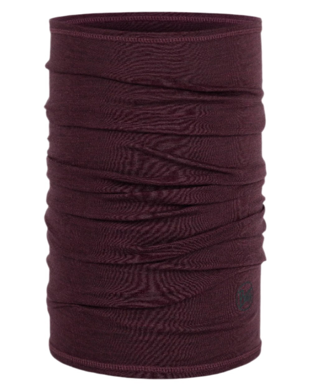 Garnet Coloured Buff Merino Lightweight Neck Warmer on white background 