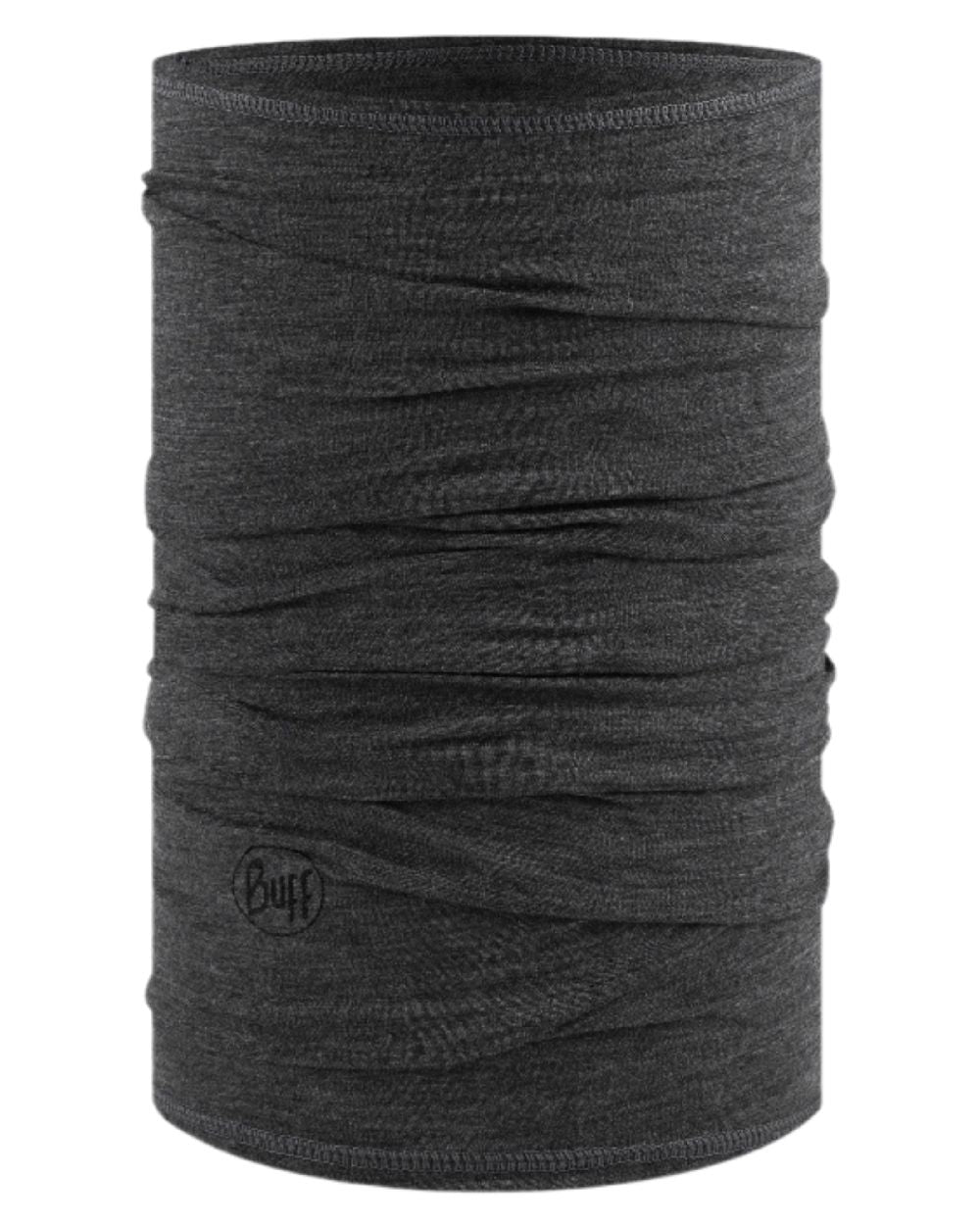 Grey Coloured Buff Merino Lightweight Neck Warmer on white background 