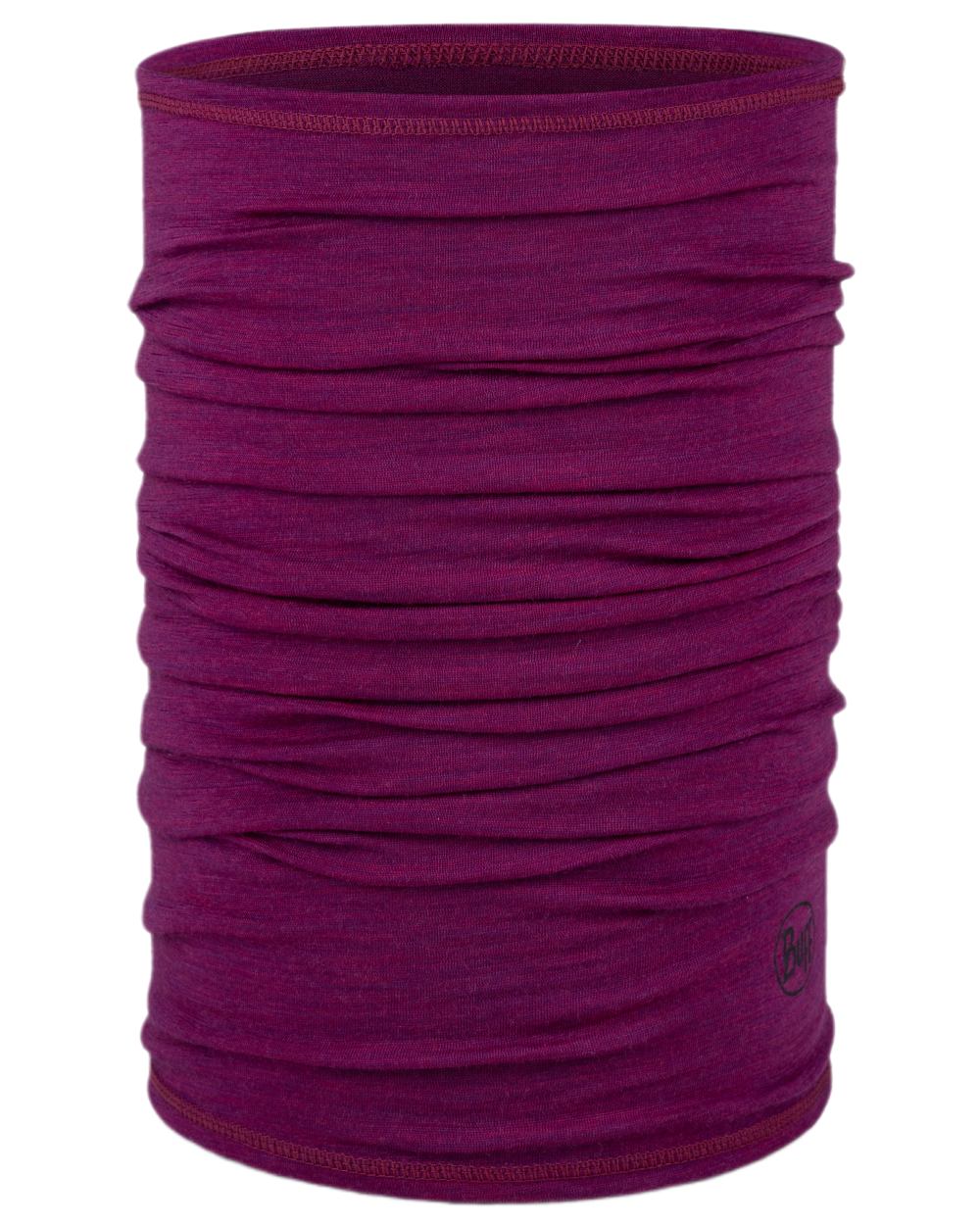 Magenta Coloured Buff Merino Lightweight Neck Warmer on white background 