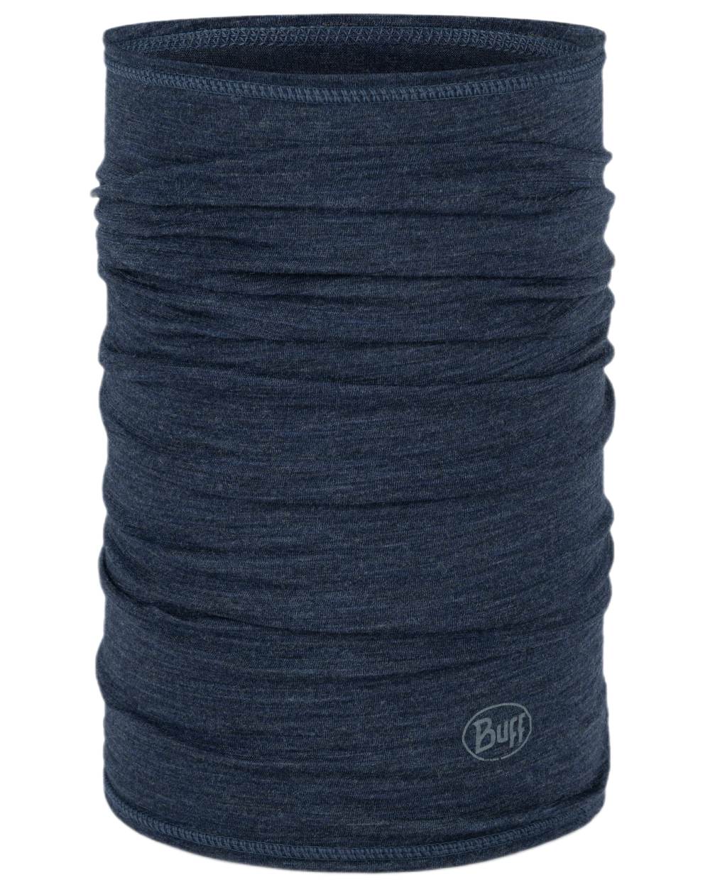 Night Blue Coloured Buff Merino Lightweight Neck Warmer on white background 