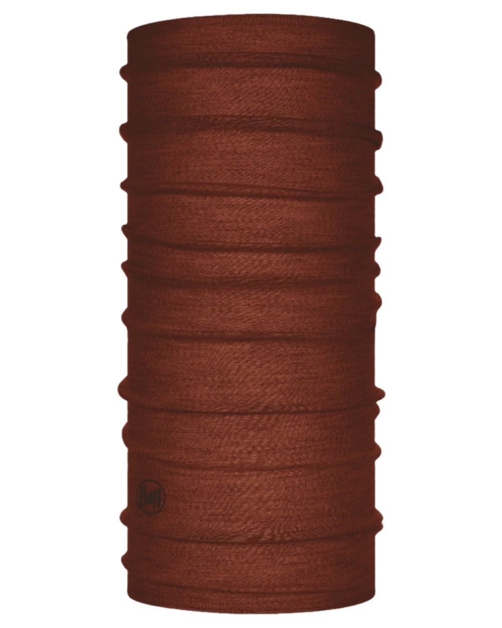 Sienna Coloured Buff Merino Lightweight Neck Warmer on white background 