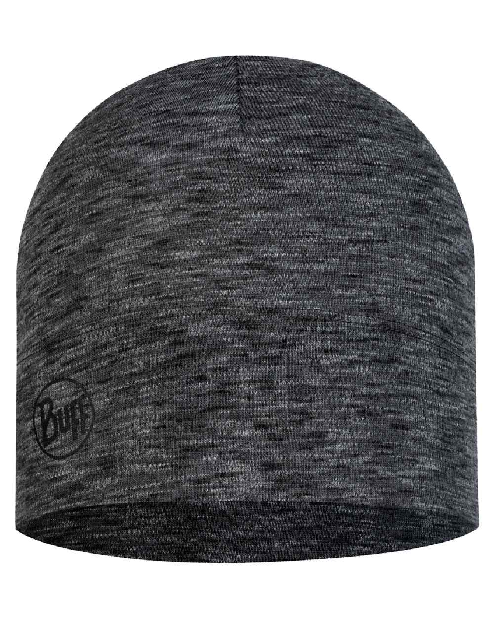 Graphite Coloured Buff Merino Midweight Beanie on white background 