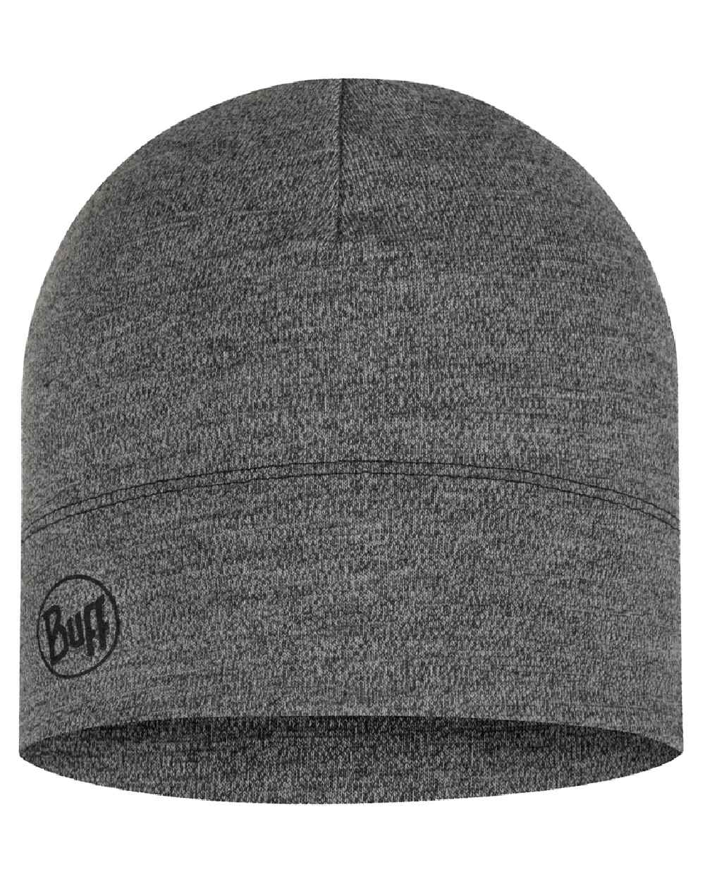Light Grey Coloured Buff Merino Midweight Beanie on white background 