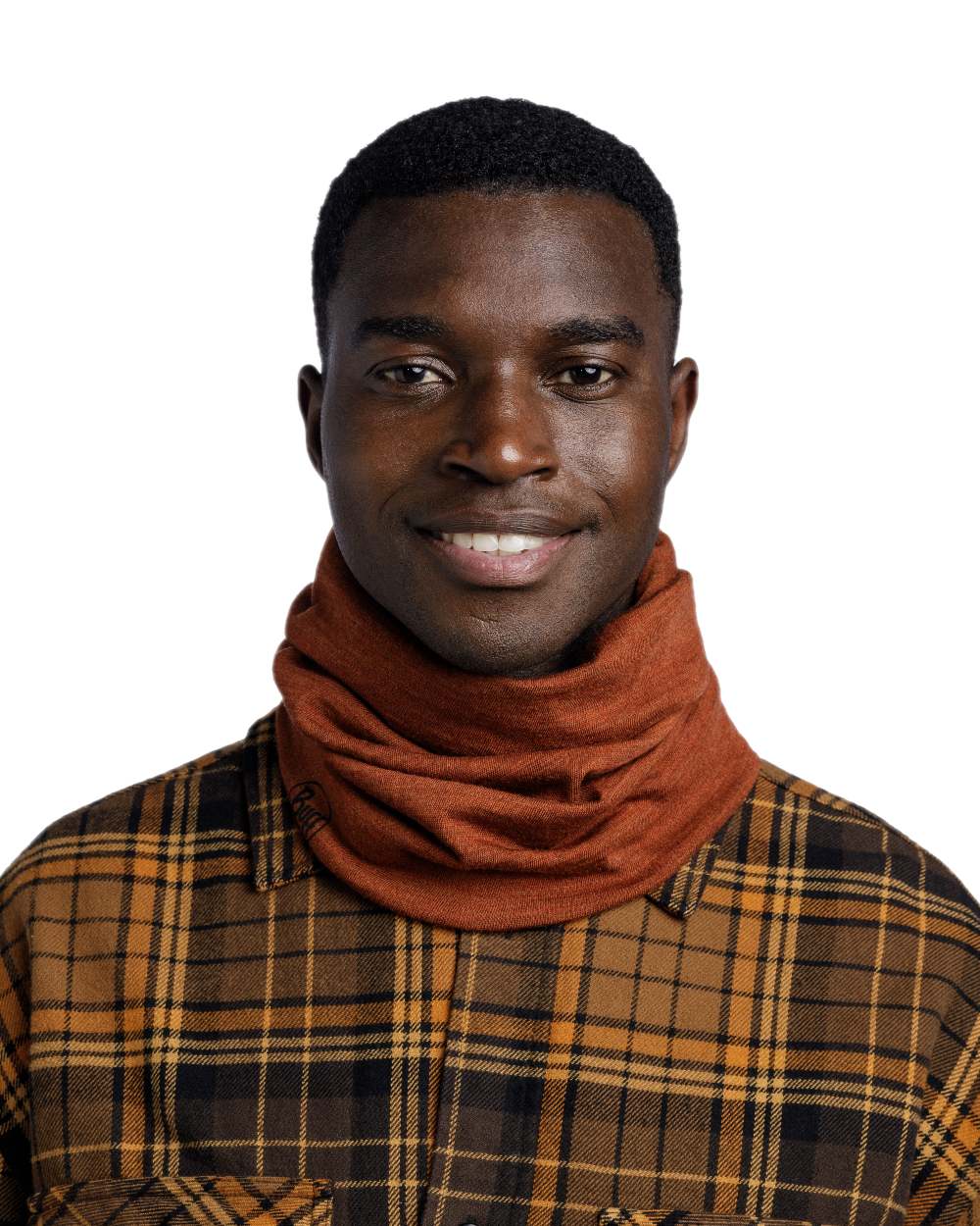 Cinnamon Coloured Buff Merino Midweight Neckwear on white background 