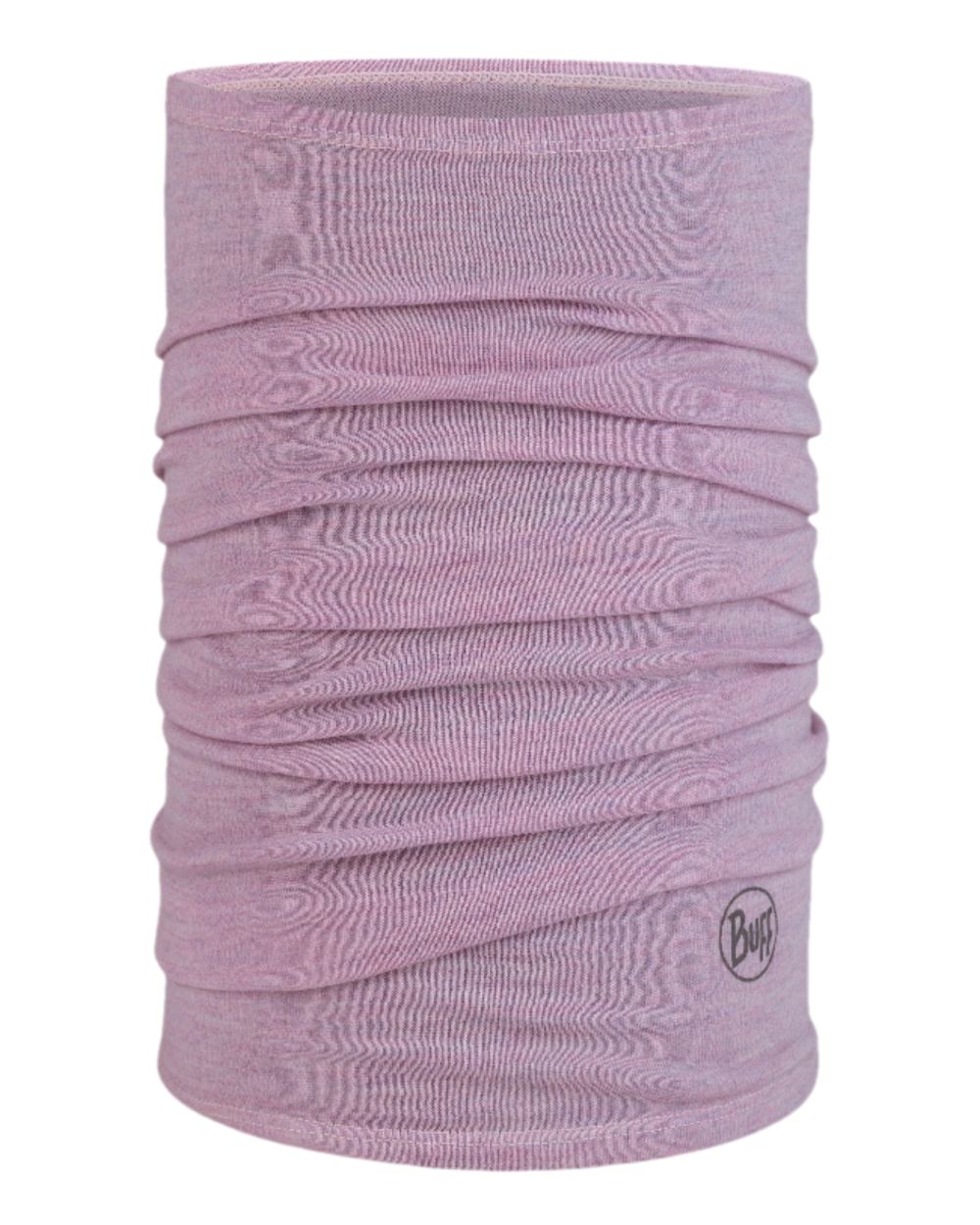 Lilac Sand Coloured Buff Merino Midweight Neckwear on white background 