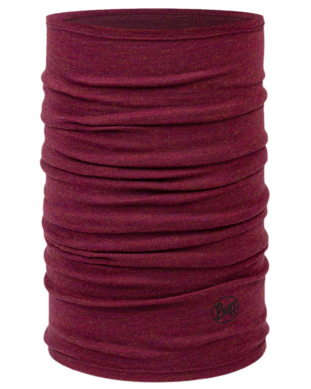 Tibetan Red Coloured Buff Merino Midweight Neckwear on white background 