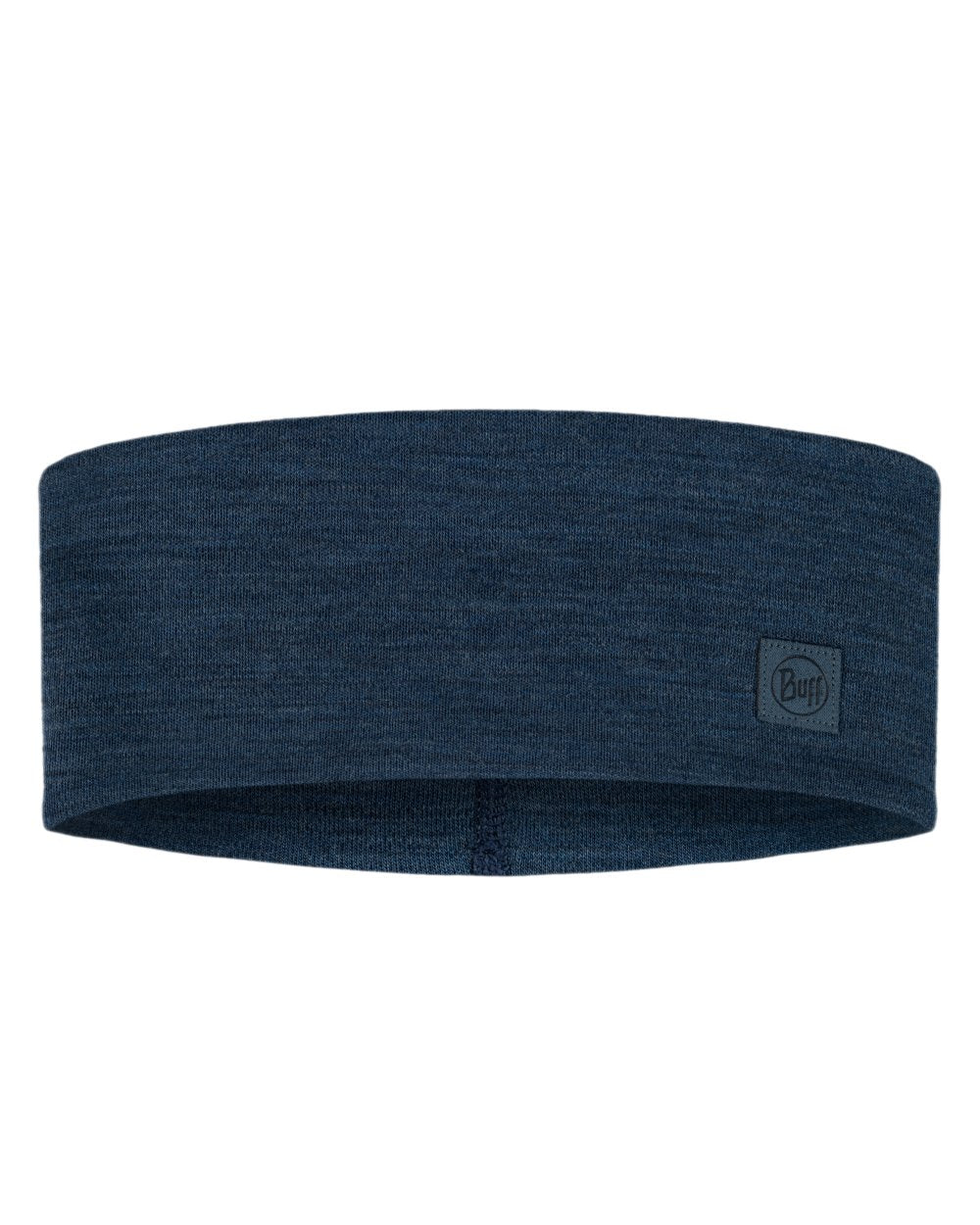 Night Blue Coloured Buff Merino Wide Headband on white background 