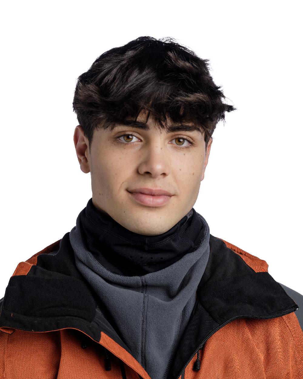 Graphite Coloured Buff Mountain Bandana on white background 