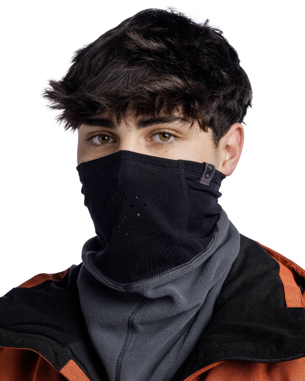 Graphite Coloured Buff Mountain Bandana on white background 