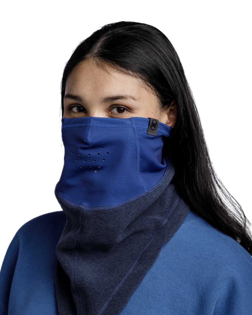 Night Blue Coloured Buff Mountain Bandana on white background 