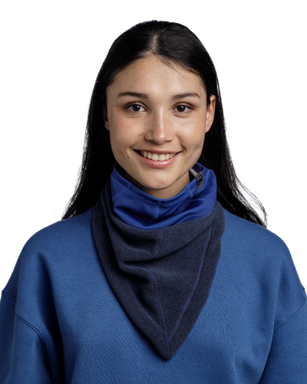 Night Blue Coloured Buff Mountain Bandana on white background 