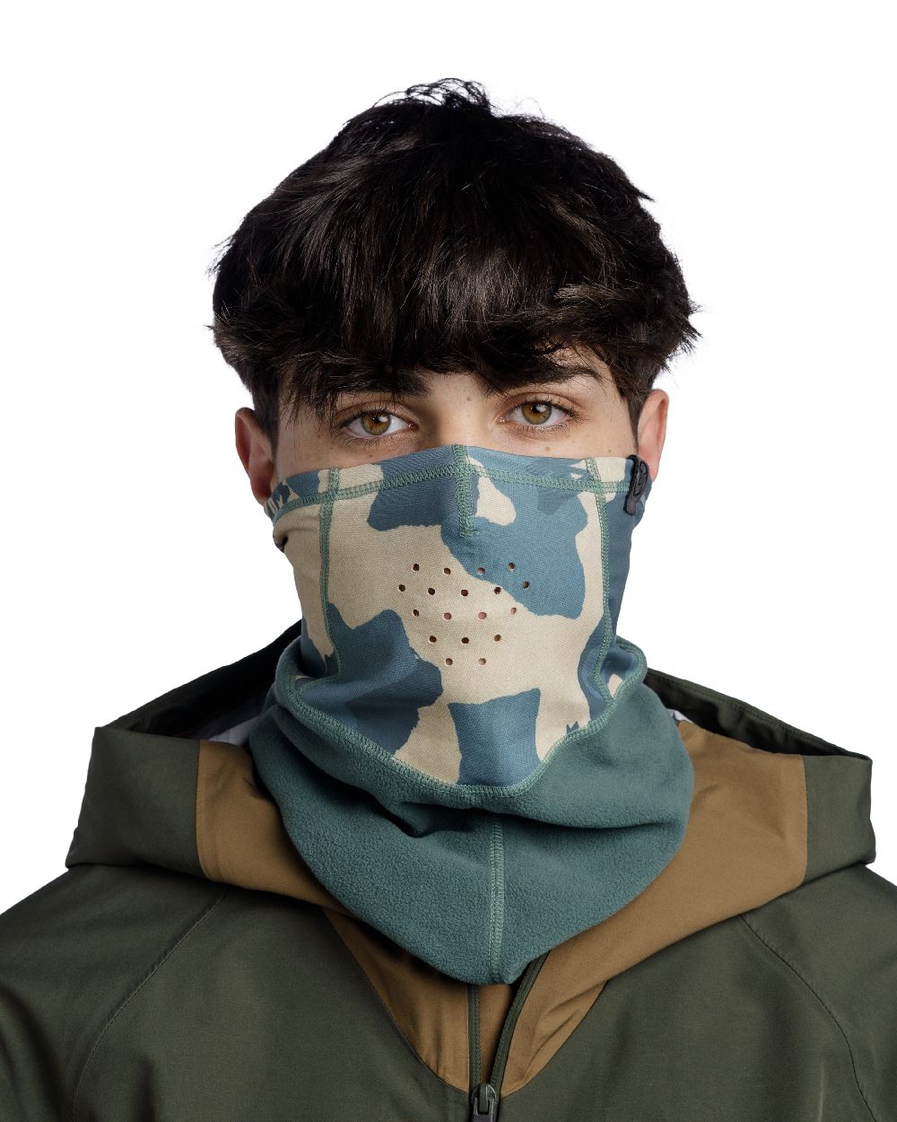 Silversage Coloured Buff Mountain Bandana on white background 
