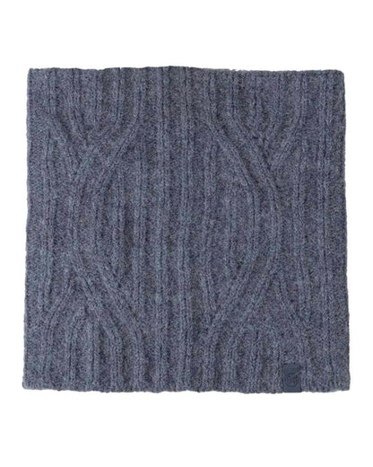 Water coloured Buff Nerla Knitted Neck Warmer on white background 