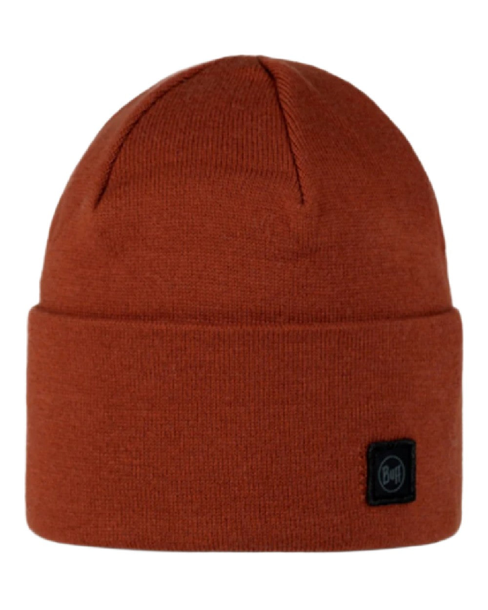 Cinnamon Coloured Buff Niels Knitted Beanie on white background 