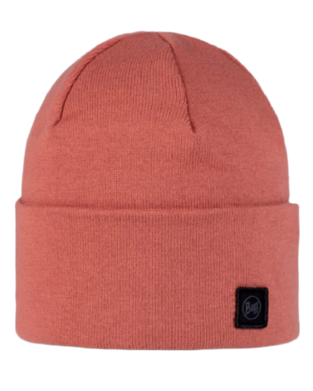 Crimson Coloured Buff Niels Knitted Beanie on white background 