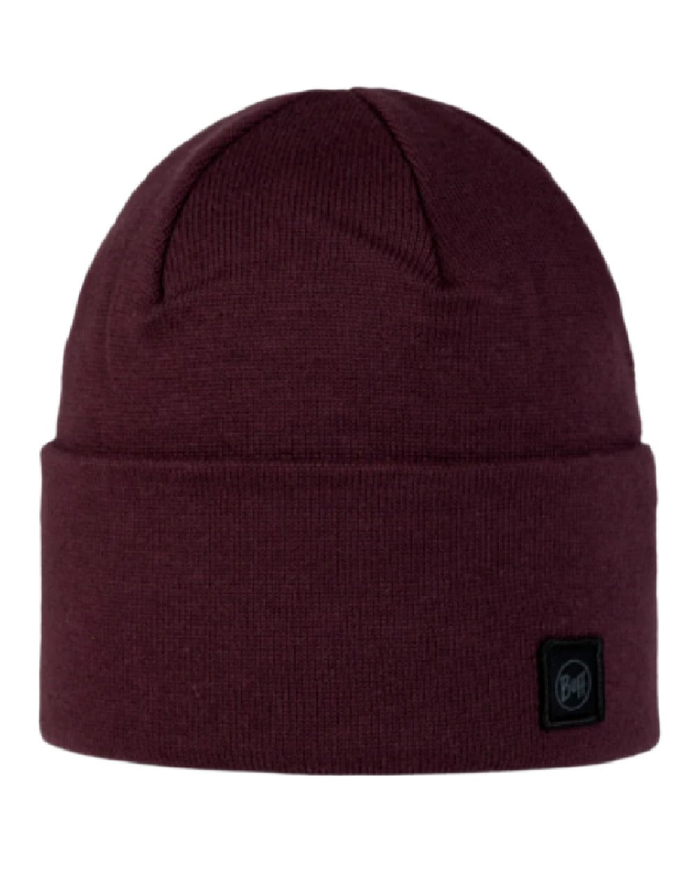 Dahlia Coloured Buff Niels Knitted Beanie on white background 