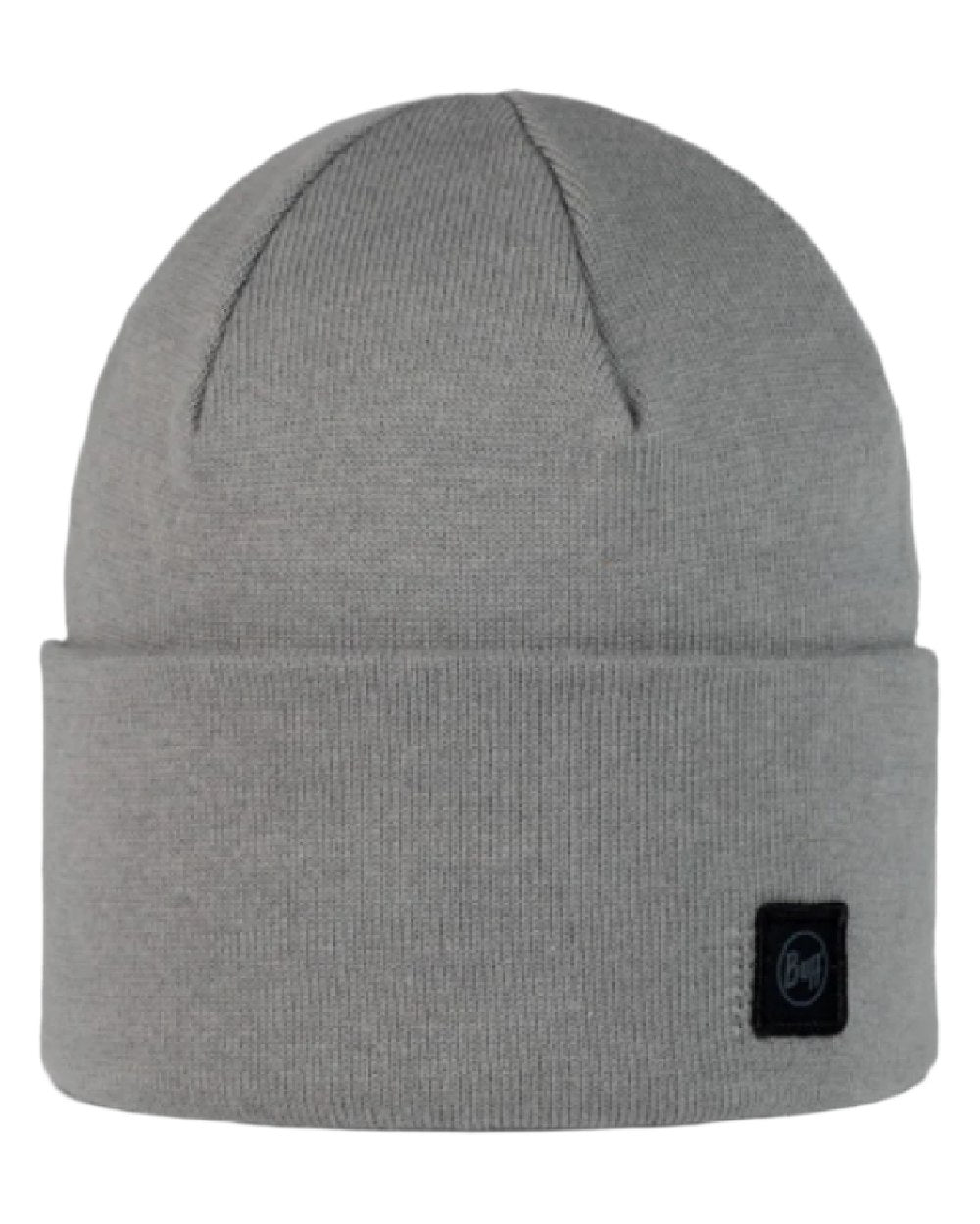 Grey Coloured Buff Niels Knitted Beanie on white background 