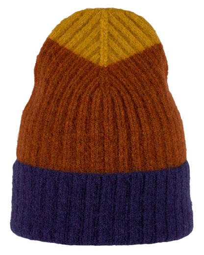 Denim Coloured Buff Nilah Knitted Beanie on white background 