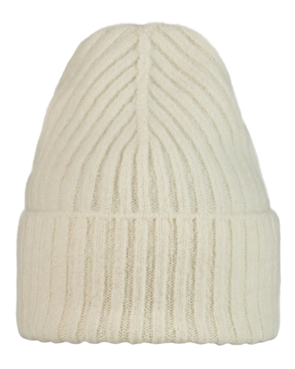 Ice Coloured Buff Nilah Knitted Beanie on white background 