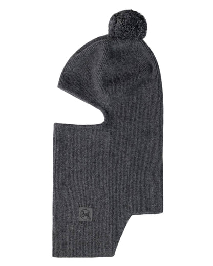 Grey Melange Coloured Nilan Buff Knitted Balaclava on white background 