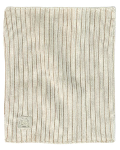 Ice Coloured Buff Norval Merino Wool Knitted Neck Warmer on white background 