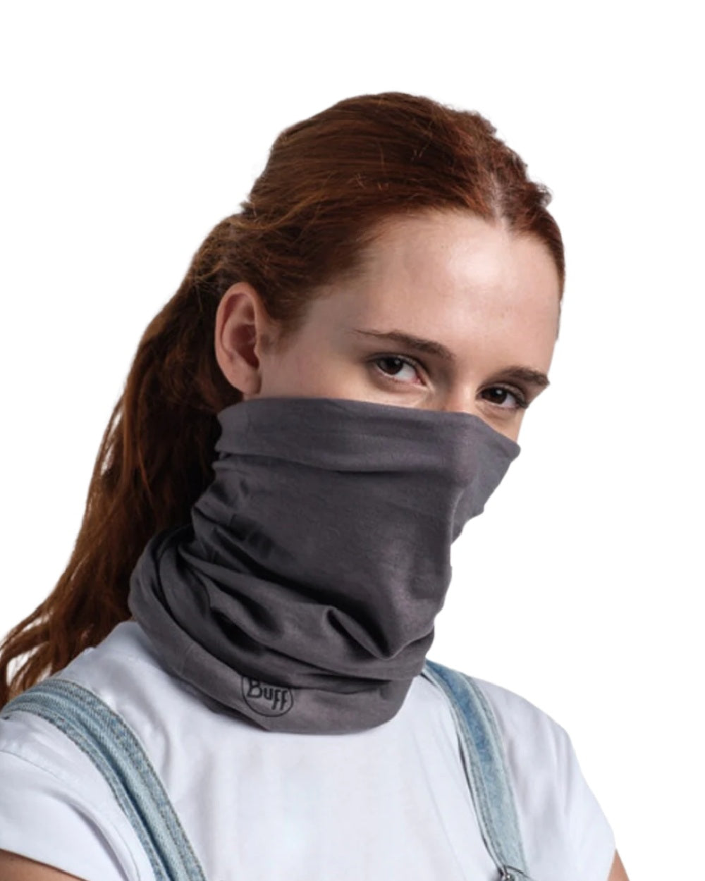 Castlerock Grey Coloured Buff Original EcoStretch Neckwear on white background 
