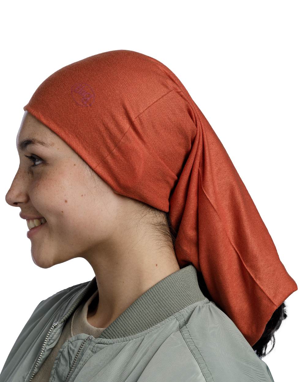 Cinnamon Coloured Buff Original EcoStretch Neckwear on white background 