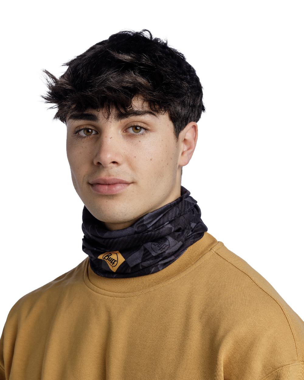 Graphite Coloured Buff Original EcoStretch Neckwear on white background 