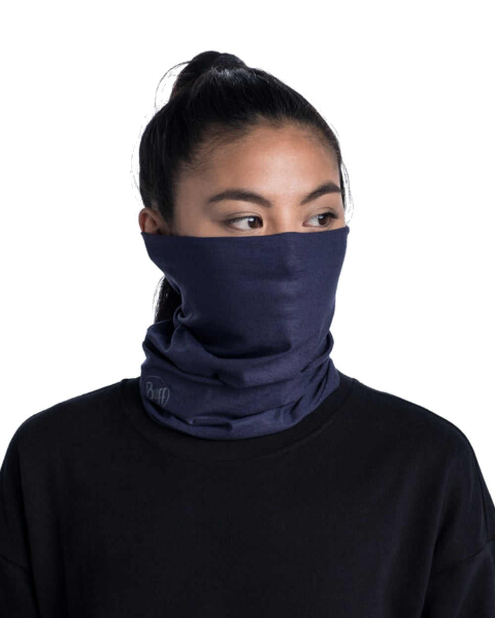 Night Blue Coloured Buff Original EcoStretch Neckwear on white background 