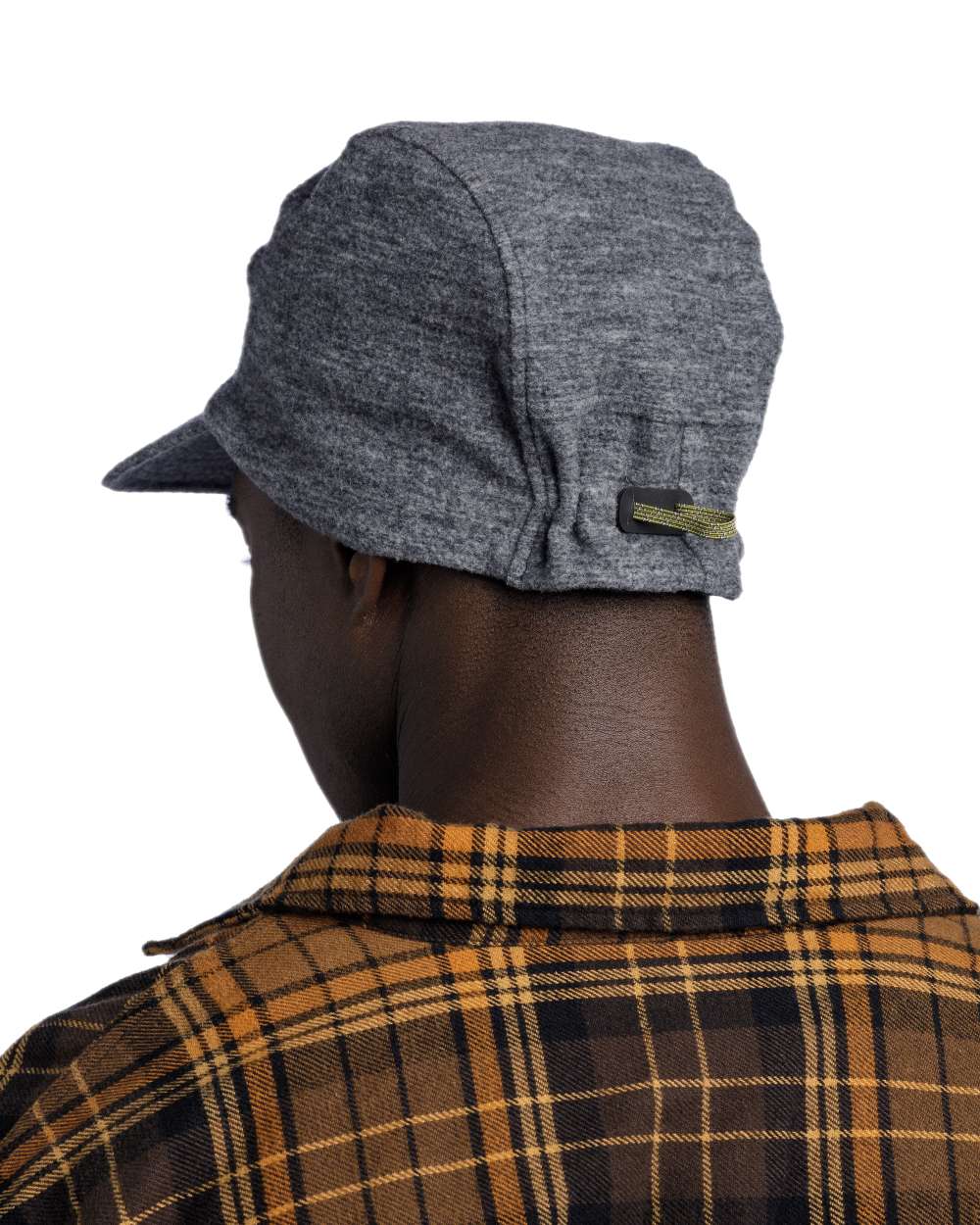Grey Coloured Buff Pack Merino Fleece Cap on white background 