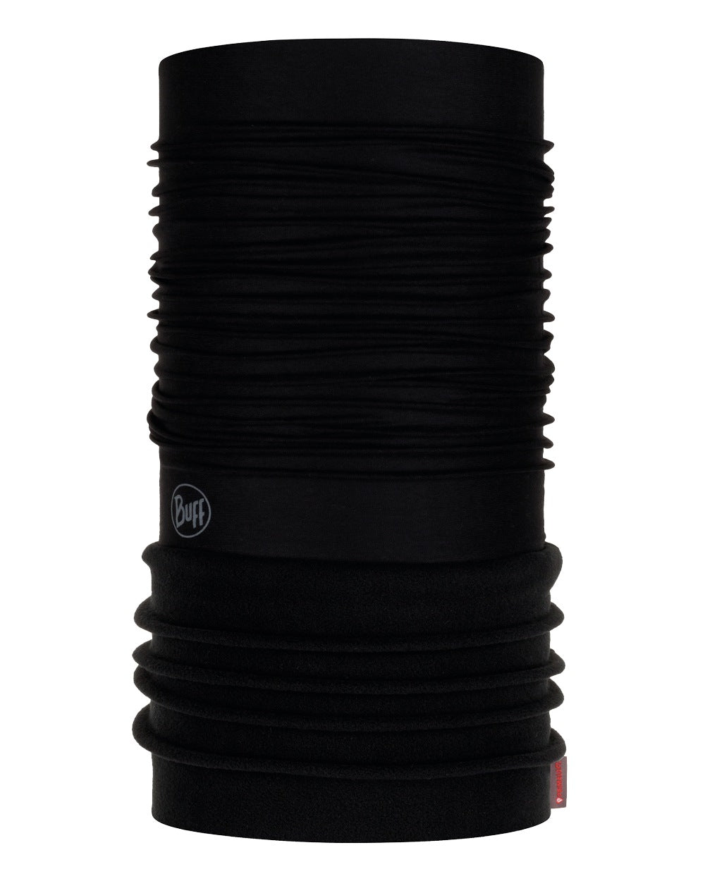 Black Coloured Buff Polar Multifunctional Neckwear on white background 