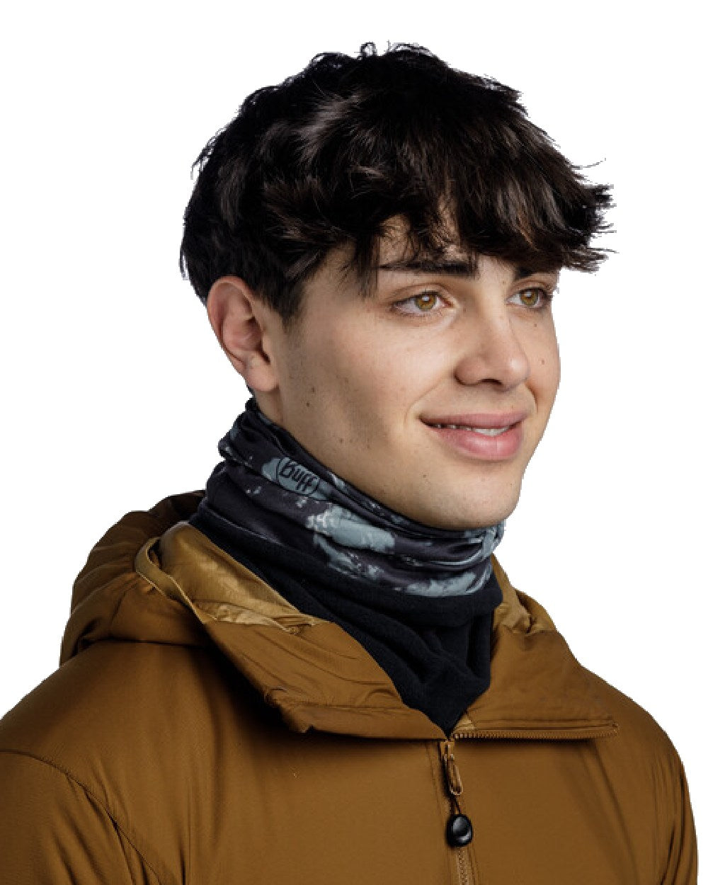 Camouflage Coloured Buff Polar Multifunctional Neckwear on white background 