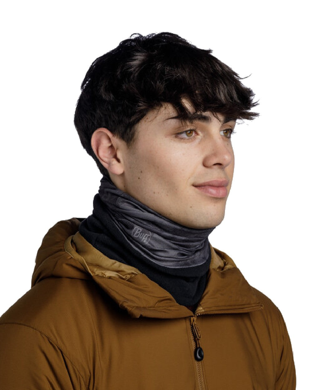 Grey Coloured Buff Polar Multifunctional Neckwear on white background 
