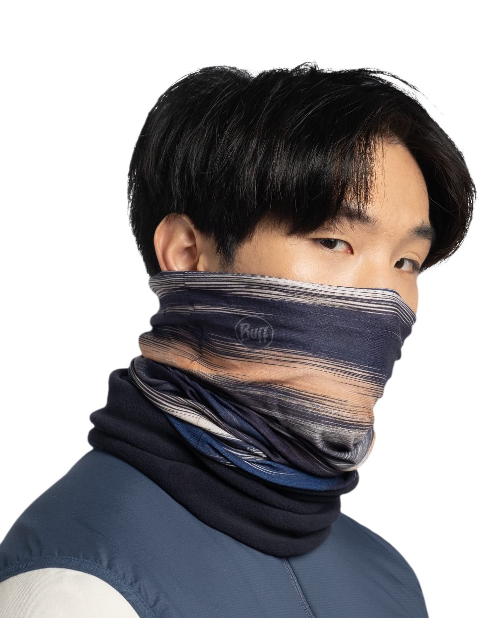 Navy Coloured Buff Polar Multifunctional Neckwear on white background 