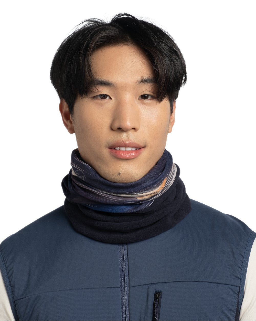 Navy Coloured Buff Polar Multifunctional Neckwear on white background 