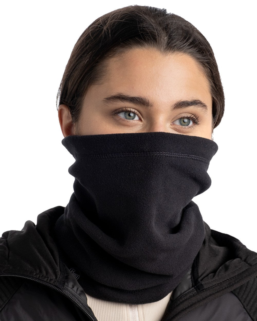 Black Coloured Buff Polar Neck Warmer on white background 