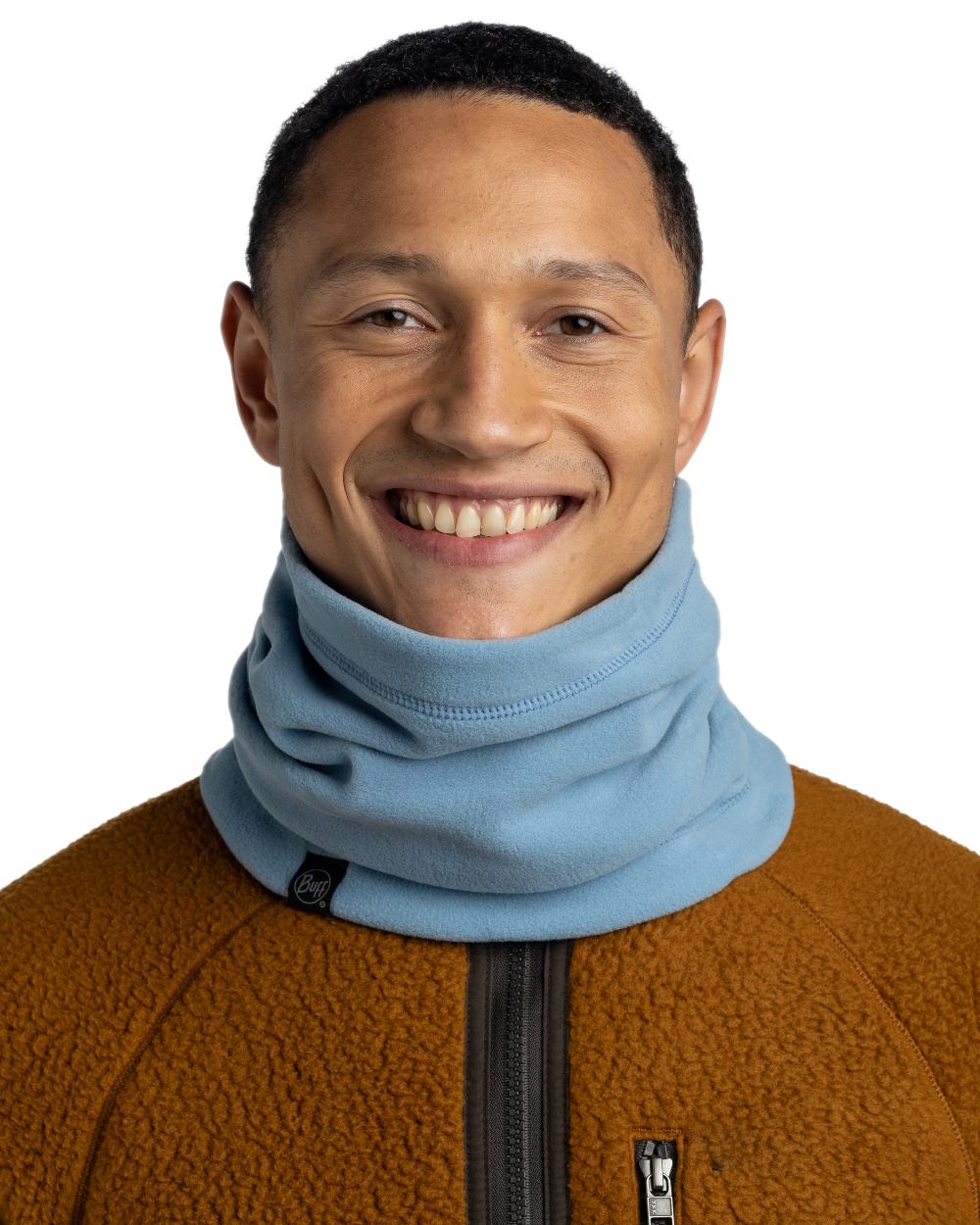 Lake Blue Coloured Buff Polar Neck Warmer on white background 