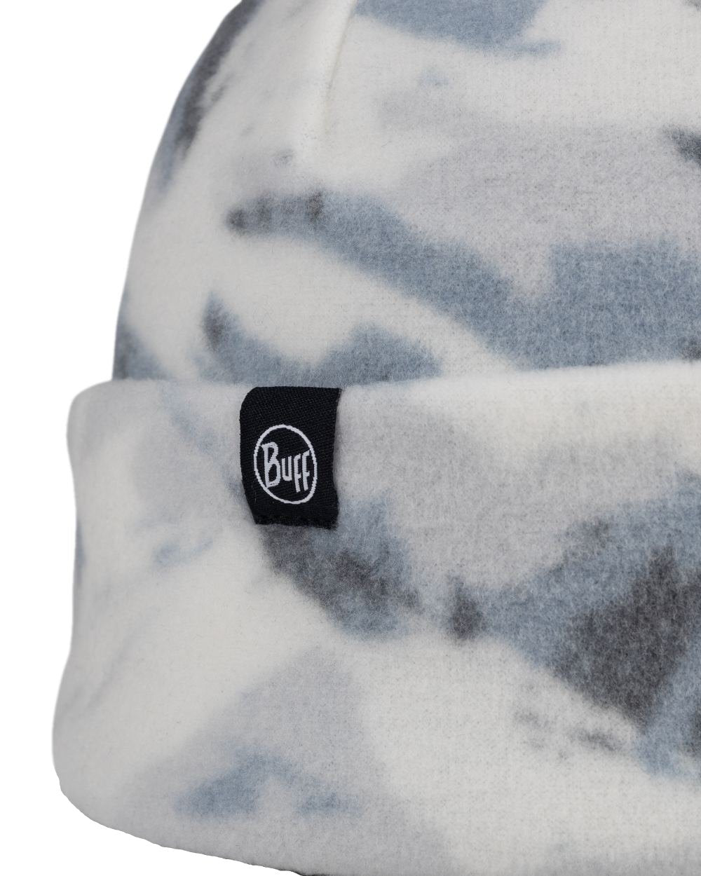 Comat Snow Coloured Buff Polar Prints Beanie on white background 