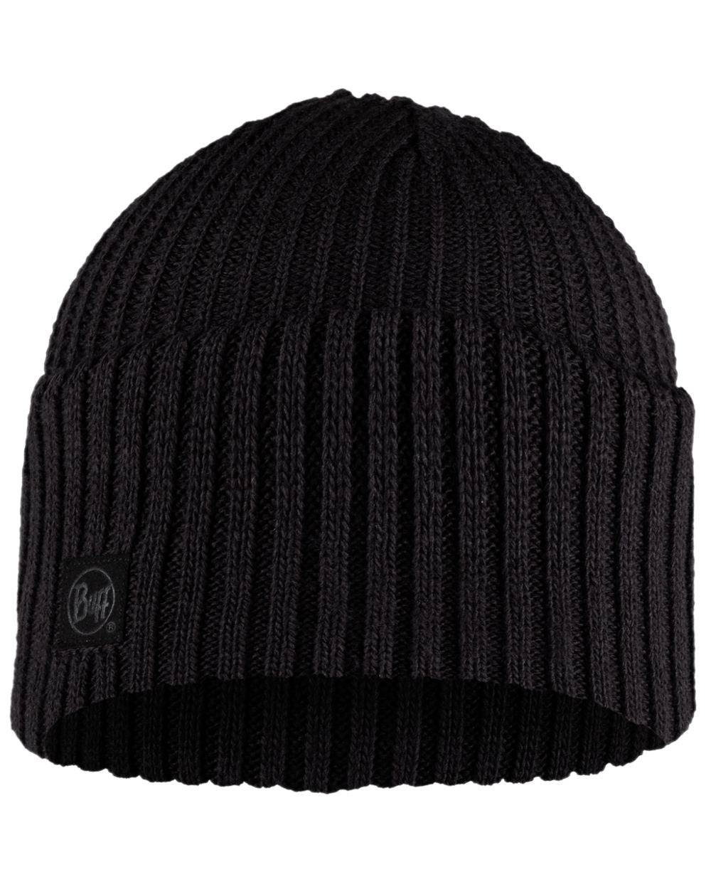 Graphite Coloured Buff Rutger Knitted Beanie on white background 