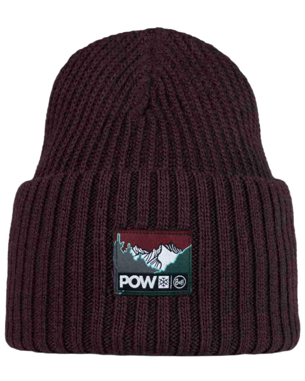 Purple Coloured Buff Rutger Pow Shadow Knitted Beanie on white background 