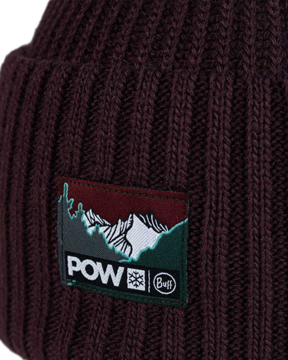 Purple Coloured Buff Rutger Pow Shadow Knitted Beanie on white background 