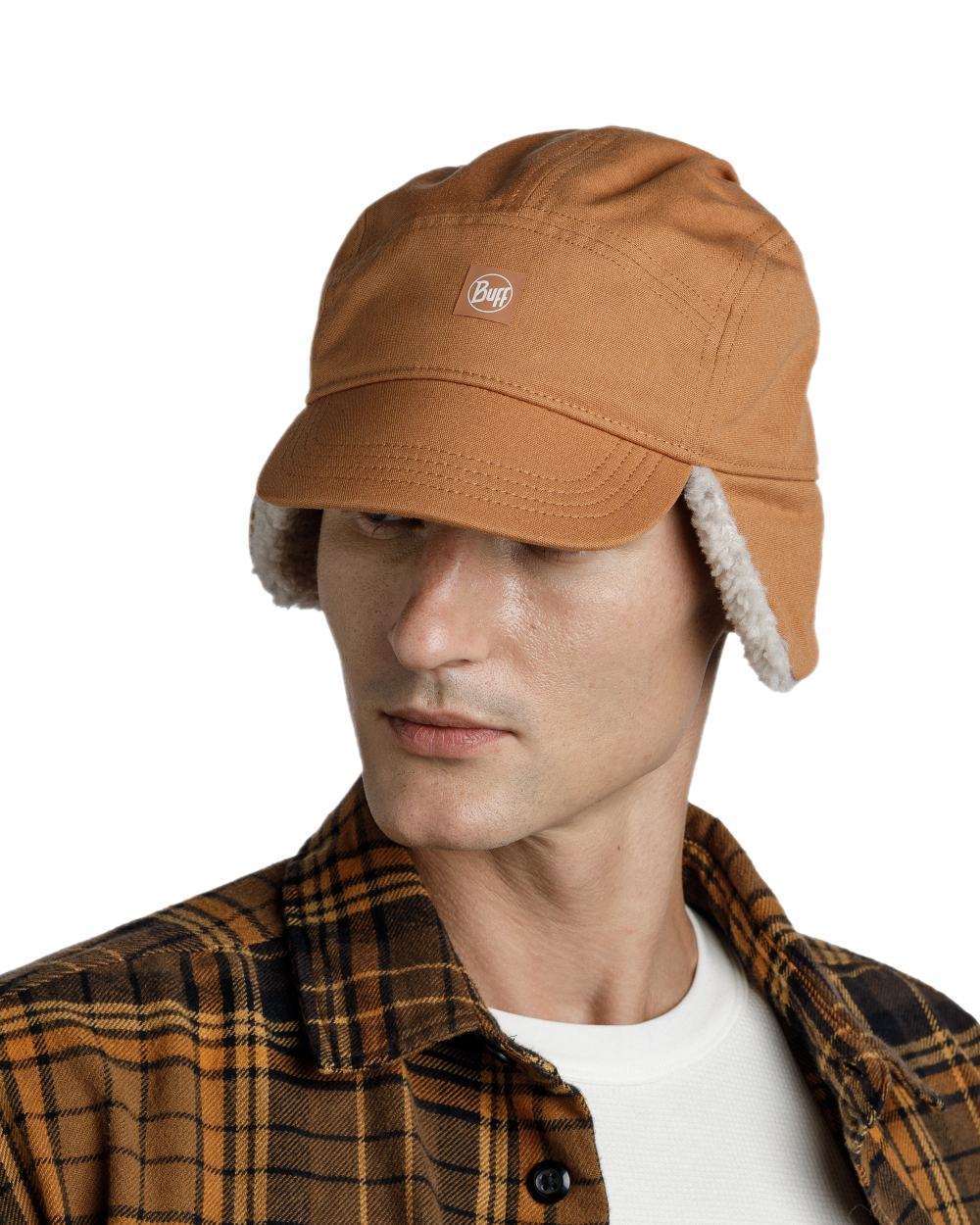 Copper Coloured Buff Simu Fall Line Cap on white background 