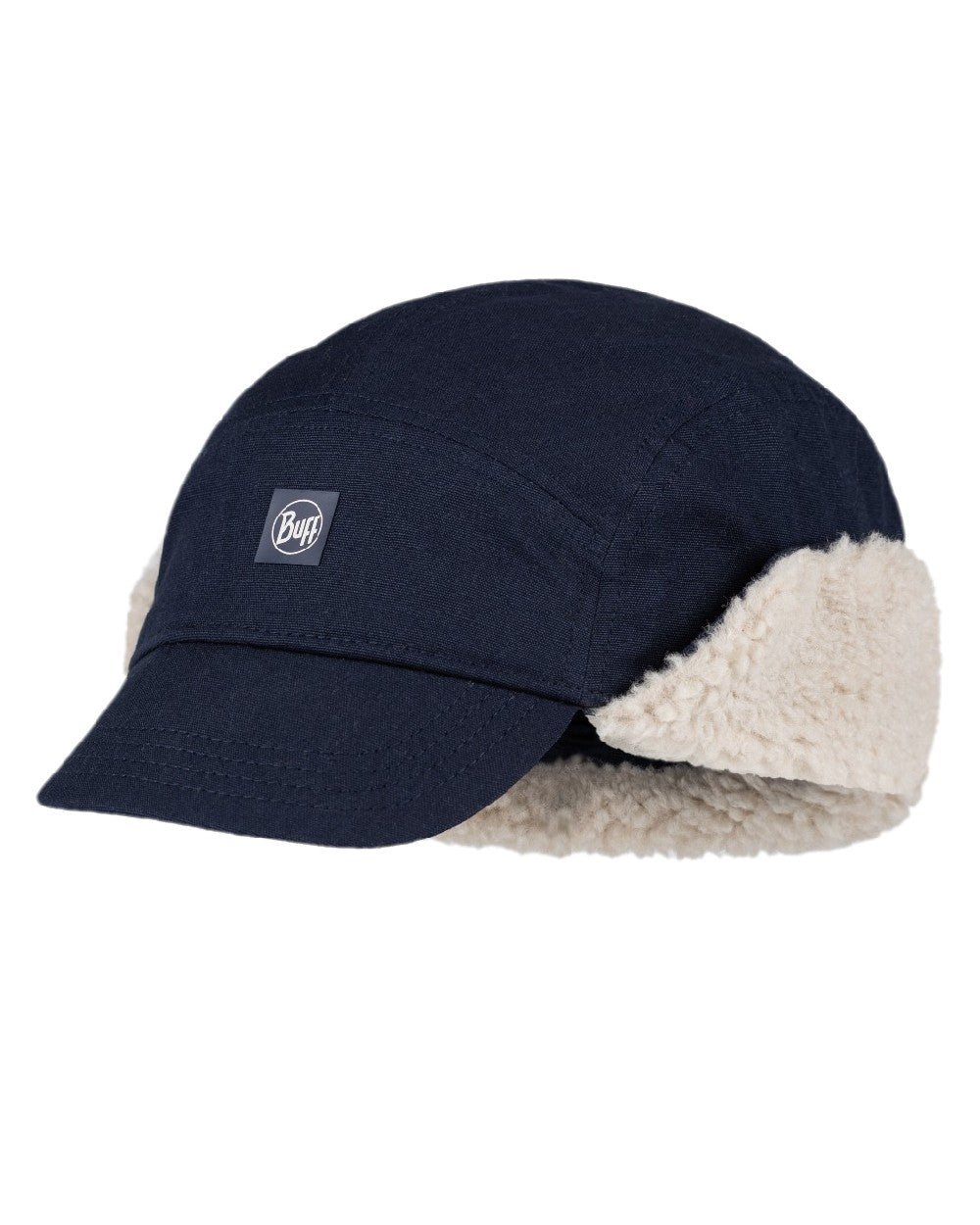 Navy Coloured Buff Simu Fall Line Cap on white background 